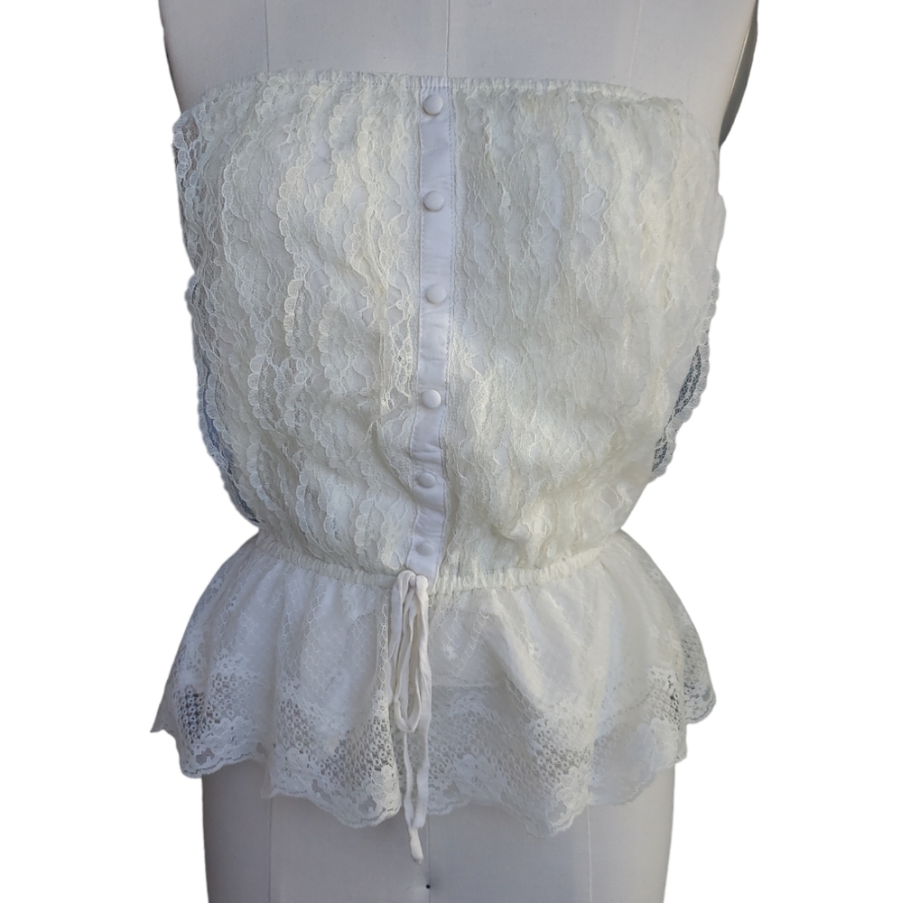 Ivory Flying Tomato Strapless Lace Top